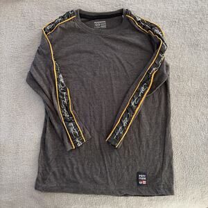 Phat Farm Boys Gray Long Sleeve T Shirt 7 Logo Y2K Vintage Kids Hip Hop